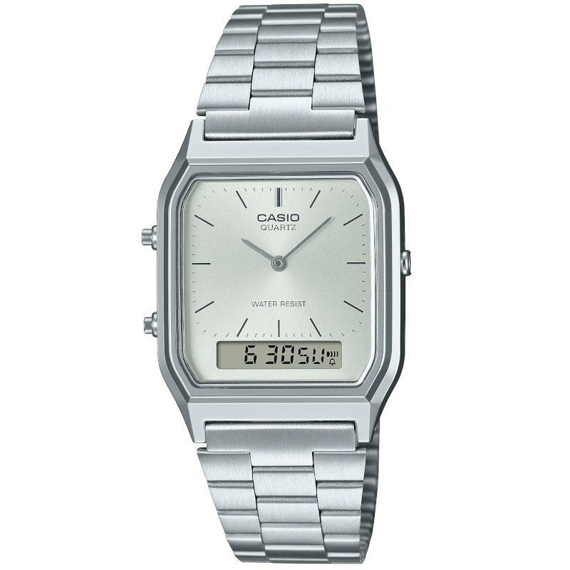 Reloj Analógico y Digital Casio Vintage AQ-230A-7AMQYES/ 39mm/ Plata