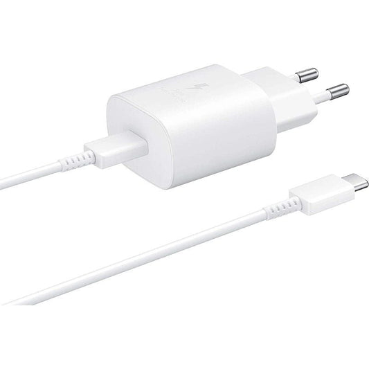 Cargador de Pared Samsung EP-TA800XWEGWW/ 1 USB Tipo-C + Cable USB Tipo-C/ 25W